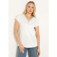 Long Tall Sally Lace Insert Top - Cream