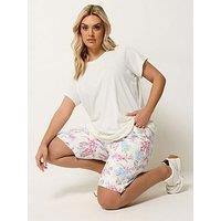 Yours Curve Cool Cotton Shorts - White