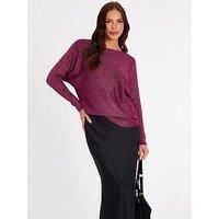 Quiz Burgundy Glitter Batwing Jumper
