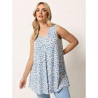 Yours Curve Pleat Front Vest - White