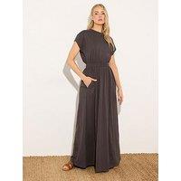Long Tall Sally Shirred Waist Maxi Dress - Brown