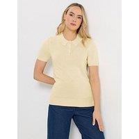 Long Tall Sally Fine Gauge Polo Top - Yellow