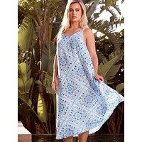 Yours Curve Throw On Midaxi Dress - Blue