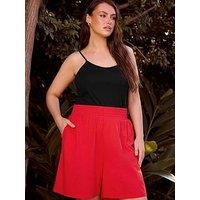 Yours Curve Jersey Shirred Shorts