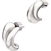 Emporio Armani Womens Silver-Tone Brass Hoop Earrings, Egs3342040