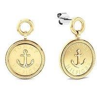 Tommy Hilfiger Womens Nautical Charm Gold Plated Earrings