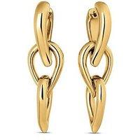 Calvin Klein Womens Ck Sculptured Drops Gold Plated Earrings