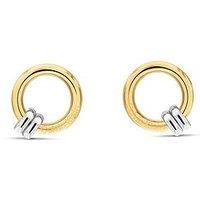 Calvin Klein Womens Ck Duality Stainless Steel & Gold Plated Earrings