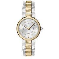 Armani Exchange Audora Womens Two-Hand Two-Tone Stainless Steel Watch, Ax4406