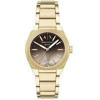 Armani Exchange Womens Sync Gold Stainless Steel Watch, Ax6031