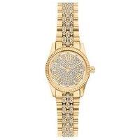 Michael Kors Womens Lexington Three-Hand Gold-Tone Stainless Steel Watch, Mk7575