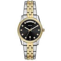 Fossil Womens Scarlette Three-Hand Day-Date Two-Tone Stainless Steel Watch, Es5458