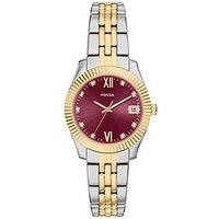 Fossil Womens Scarlette Three-Hand Date Two-Tone Stainless Steel Watch, Es5461