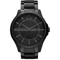 Armani Exchange Mens Three-Hand Date, Black Stainless Steel Watch, Ax2104