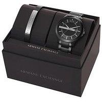 Armani Exchange Mens Three-Hand Date, Black Stainless Steel Watch, Ax7101