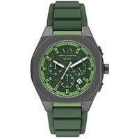 Armani Exchange Mens Sync Chronograph Green Silicone Watch, Ax4292