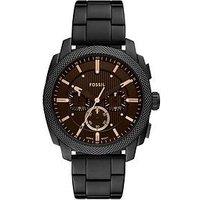 Fossil Mens Machine Chronograph, Black Stainless Steel Watch, Fs6097