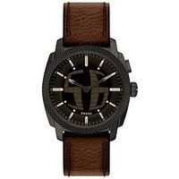 Fossil Mens Machine Big Tic Brown Leather Watch, Fs6165