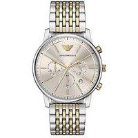 Emporio Armani Mens Chronograph Two-Tone Stainless Steel Watch, Ar11773
