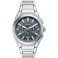 Fossil Mens Everett Chronograph Stainless Steel Watch, Fs6154