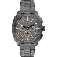 Fossil Mens Machine Chronograph Smoke Stainless Steel Watch, Fs6160