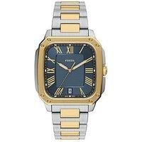 Fossil Mens Crosby Three-Hand Date Two-Tone Stainless Steel Watch, Fs6161