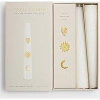Katie Loxton Candle Charm Gift Set , Moon And Sun , Oyster , 25Cm X 12Cm X 6Cm
