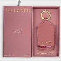 Katie Loxton Hidden Photo Keyring , So Loved , Raspberry Pink , 7.5Cm X 5.5Cm