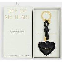 Katie Loxton Key To My Heart Gift Boxed Keyring , Black , 7Cm X 0.7Cm