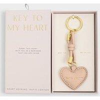 Katie Loxton Key To My Heart Gift Boxed Keyring , Nude Pink , 7Cm X 0.7Cm