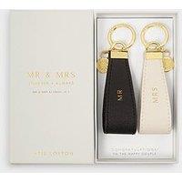 Katie Loxton Mr & Mrs Boxed Keyring , Off White , 9.5Cm X 1.6Cm
