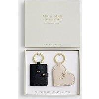 Katie Loxton Mr & Mrs Photo Keyring Set , Black/ Off White , Tbc