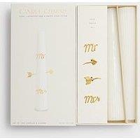Katie Loxton Candle Charm Gift Set , Mr & Mrs , Off White , 25Cm X 12Cm X 6Cm
