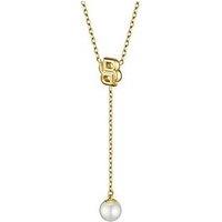 Boss Ladies Double B Mirelle Gold Ip And Pearl Necklace