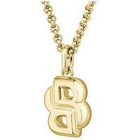 Boss Ladies Double B Petit Light Yellow Gold Ip Necklace