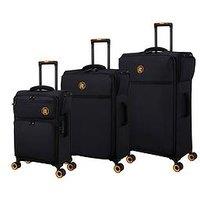 It Luggage Simultaneous Black Connectable Suitcase Set