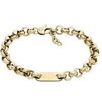 Armani Exchange Mens Stainless Steel Chain Bracelet, Axg0175710