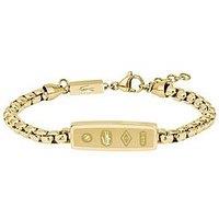 Lacoste Mens District Gold Ip Reversible Pendant Bracelet