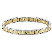 Lacoste Mens Metropole Edge Two Tone Stainless Steel And Gold Ip Link Bracelet