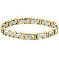Boss Gents Nolan Two Tone Gold Ip And Stainless Steel Bracelet