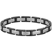 Boss Gents Nolan Two Tone Black Ip And Stainless Steel Bracelet