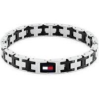 Tommy Hilfiger Men'S Two Tone Black Ip And Stainless Steel Bracelet