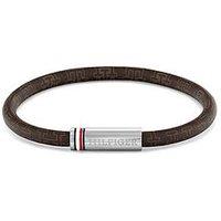 Tommy Hilfiger Men'S Brown Cord Leather Bracelet