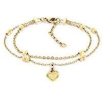 Tommy Hilfiger Womens Gold Played Layered Chain Bracelet