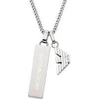 Emporio Armani Emporio Armani Mens Stainless Steel Dog Tag Necklace, Egs3306040