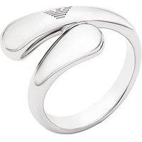 Emporio Armani Womens Silver-Tone Brass Band Ring, Egs3341040