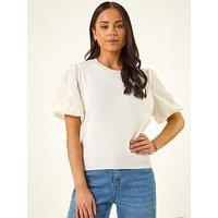 Roman Petite Floral Sleeve Knitted Top