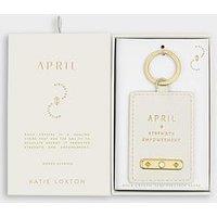 Katie Loxton Birthstone Keyring, Off White , 7.5Cm X 5.2Cm