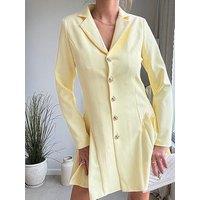 Style Cheat Side Pleat Mini Dress - Yellow