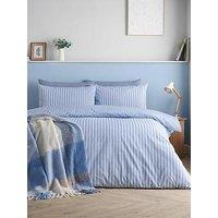Catherine Lansfield Epping Textured Stripe Blue Duvet Set